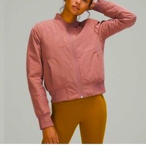 Lululemon Blush Pink Non Stop Reversible Quilted Bomber Jacket